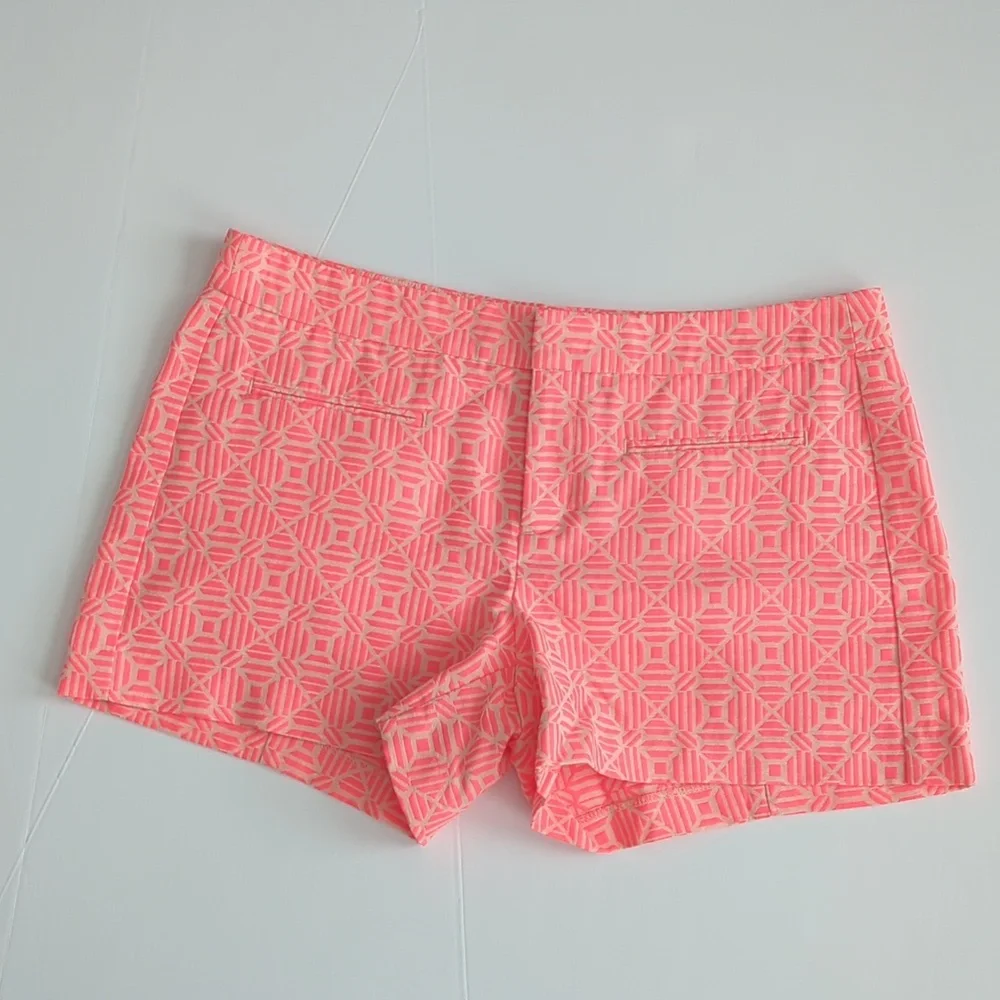 GAP Neon Coral Pink Clean Front Jacquard Shorts size 8